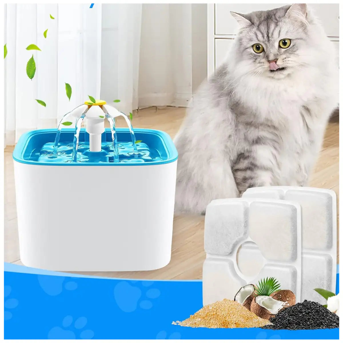 Fuente de Agua Eléctrica con Luz "AguaViva" para mascotas | Alimentación - Envío gratis Chile